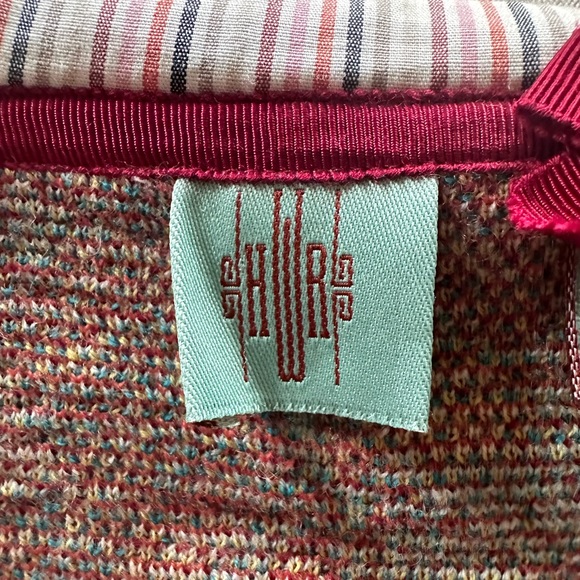 Fun, short, wool knit floral jacket by HWR Size S - Picture 8 of 10